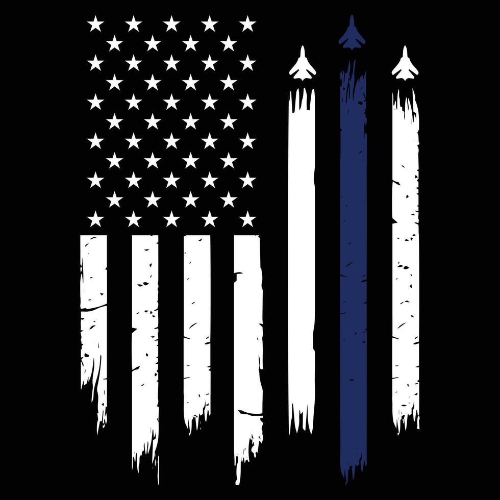 White And Blue Air Force T-shirt vector
