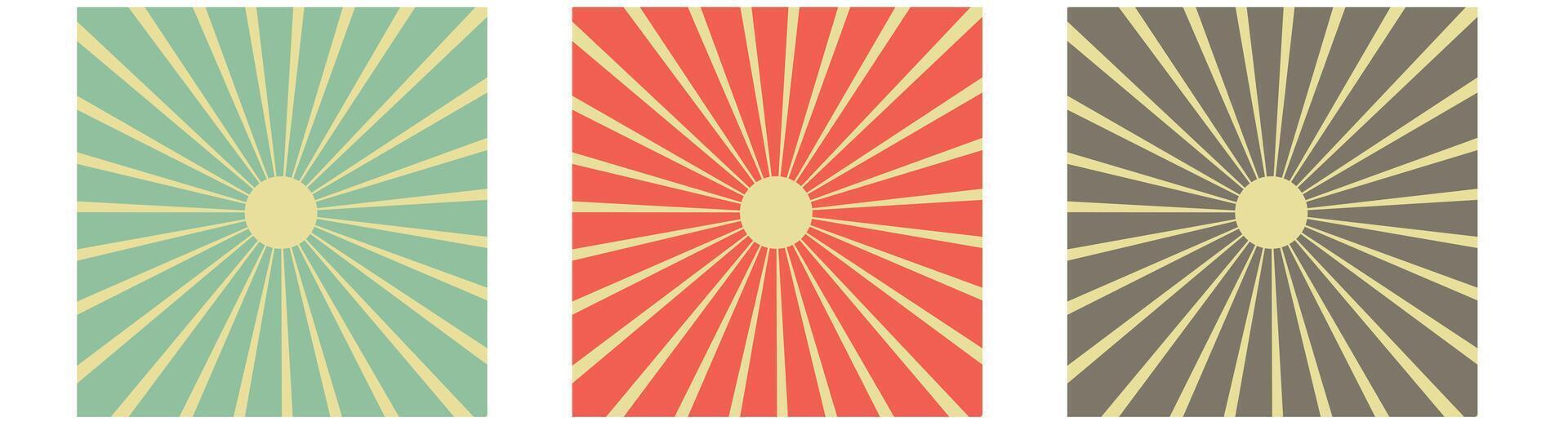 sun ray retro vector