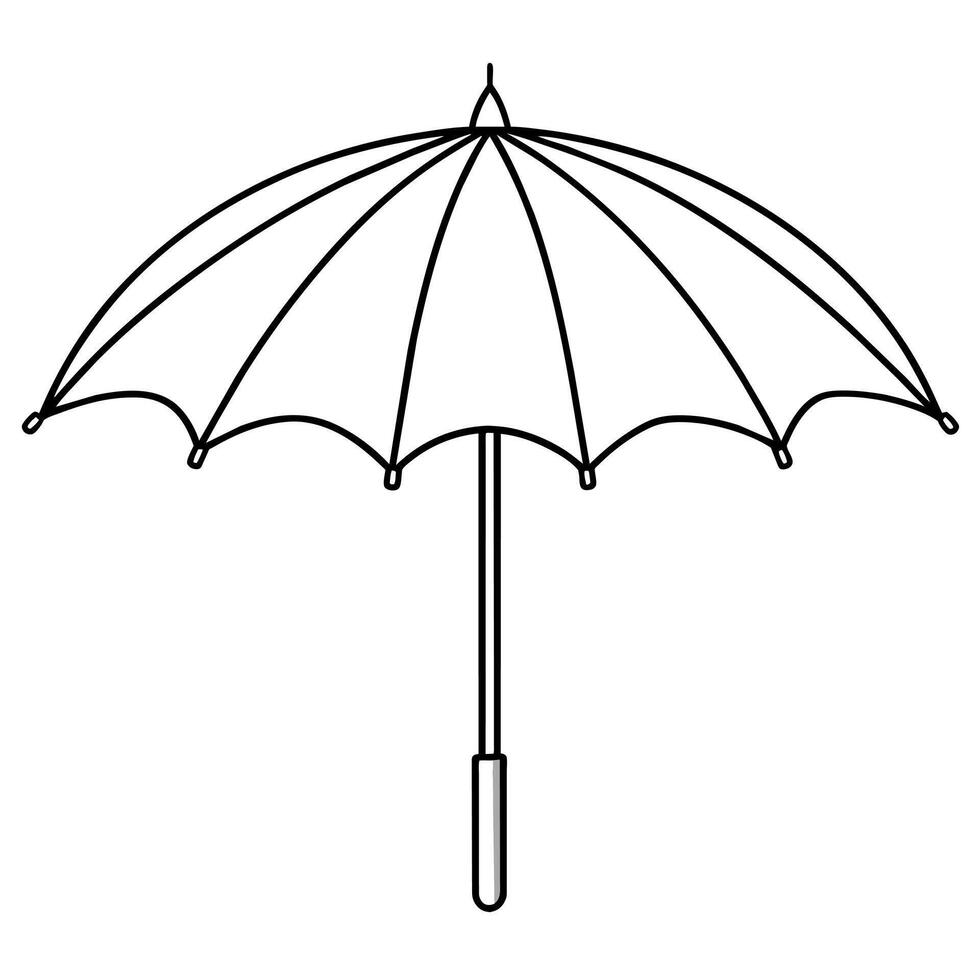 Outdoor Umbrella outline coloring book page line art illustration digital drawing vector