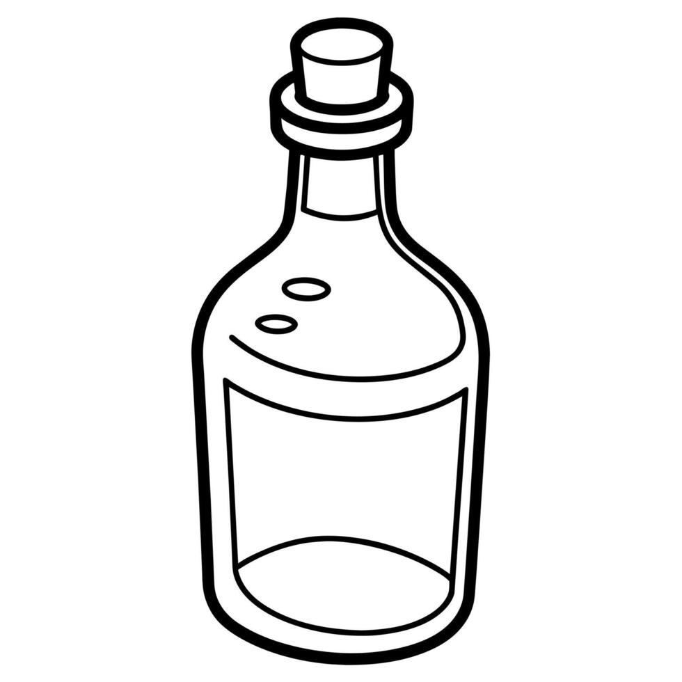 Bottle outline coloring book page line art illustration digital drawing vector