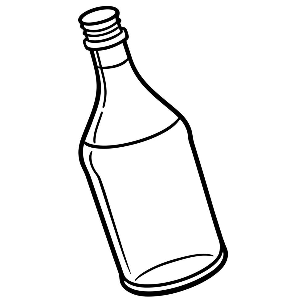 Bottle outline coloring book page line art illustration digital drawing vector