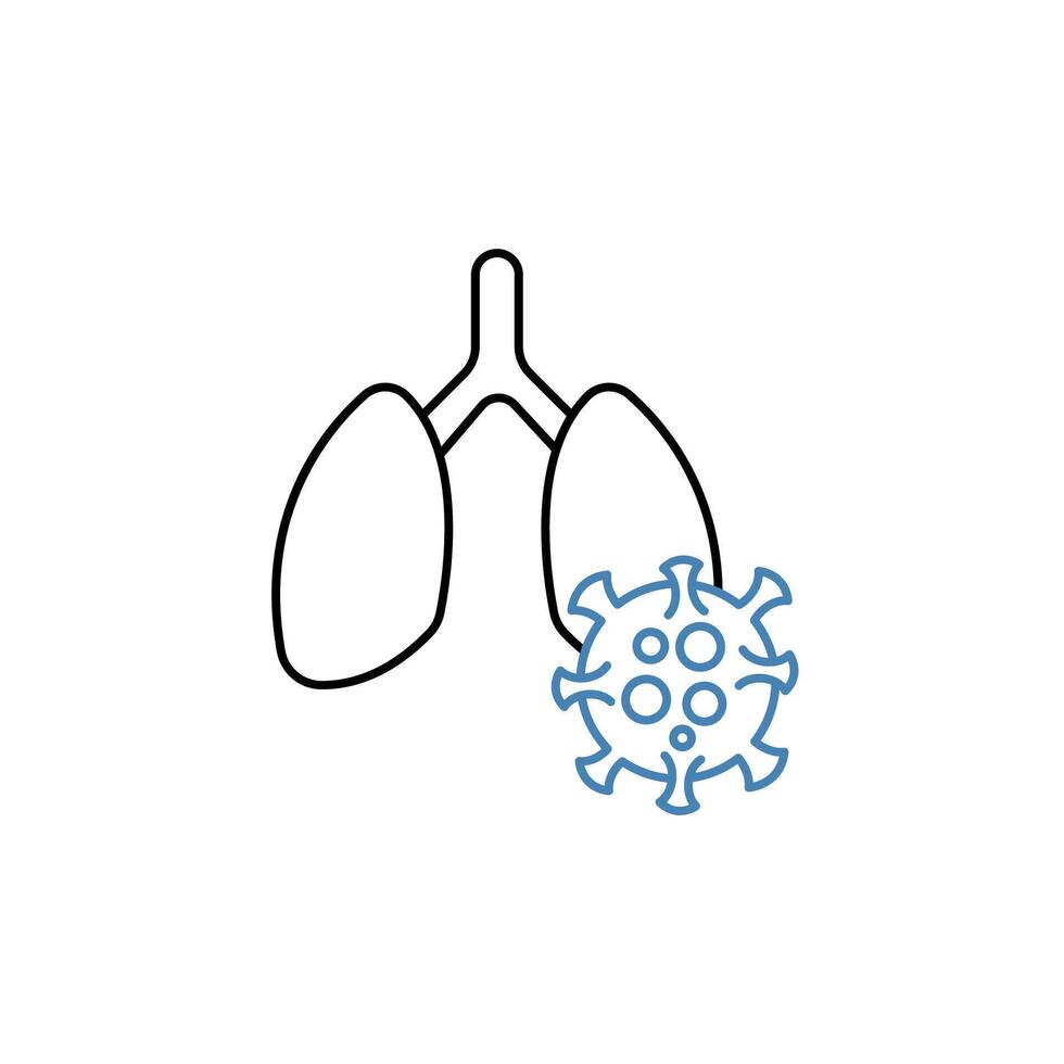 lungs stub concept line icon. Simple element illustration. lungs stub concept outline symbol design. vector