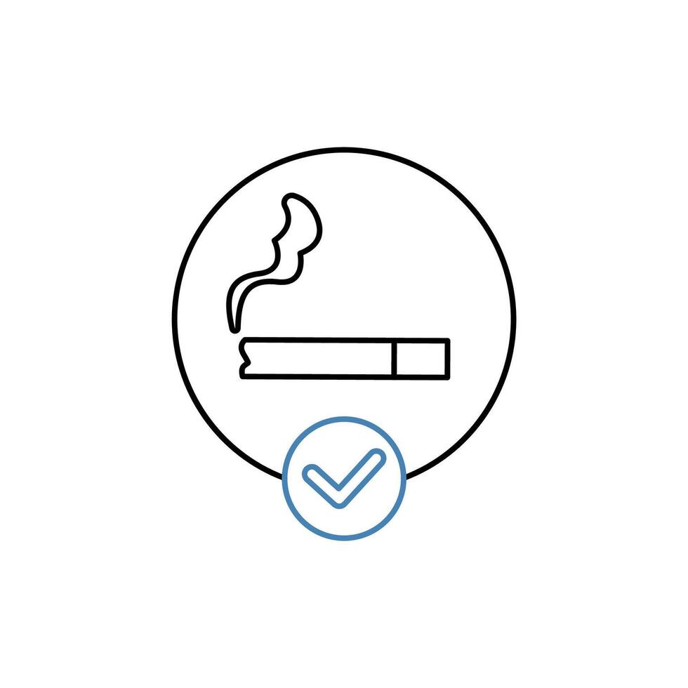 smoking area concept line icon. Simple element illustration.smoking area concept outline symbol design. vector