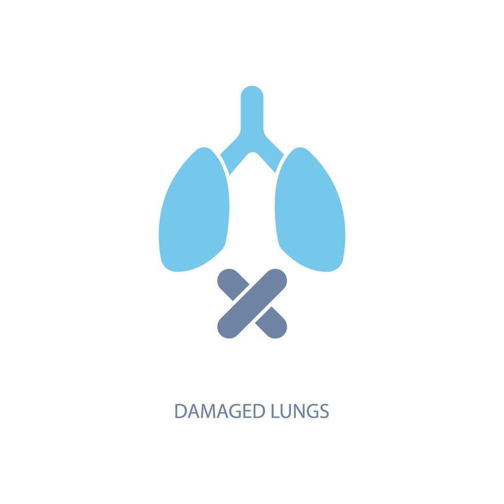 damaged lungs concept line icon. Simple element illustration. damaged lungs concept outline symbol design. vector