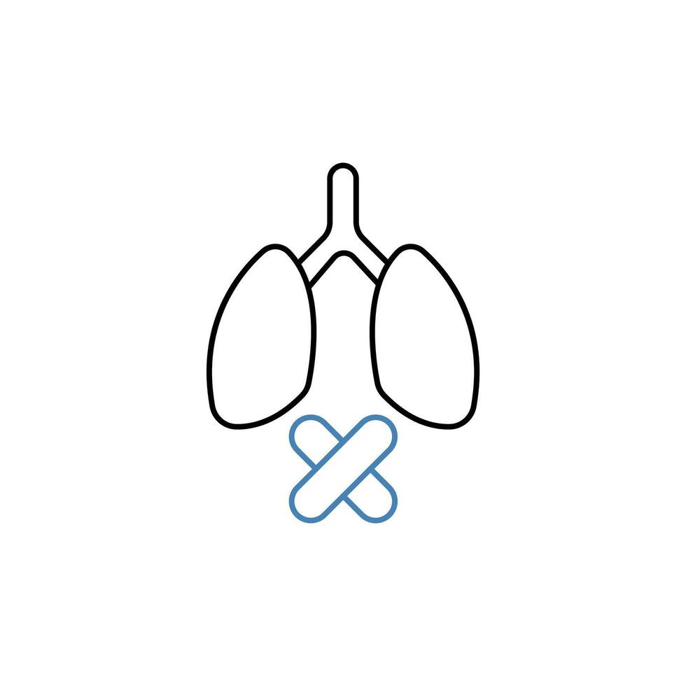 damaged lungs concept line icon. Simple element illustration. damaged lungs concept outline symbol design. vector