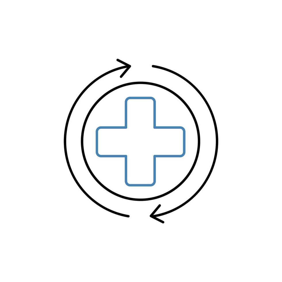 recovery concept line icon. Simple element illustration. recovery concept outline symbol design. vector