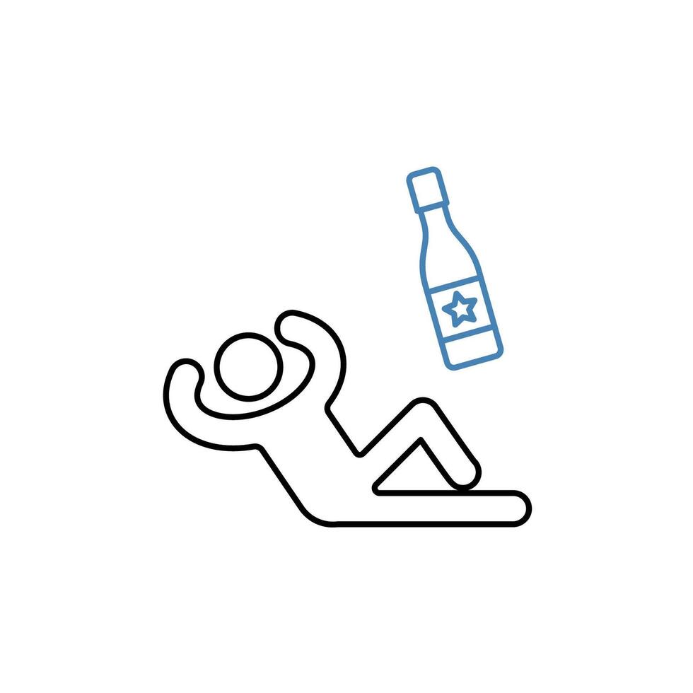 alcoholism concept line icon. Simple element illustration. alcoholism concept outline symbol design. vector