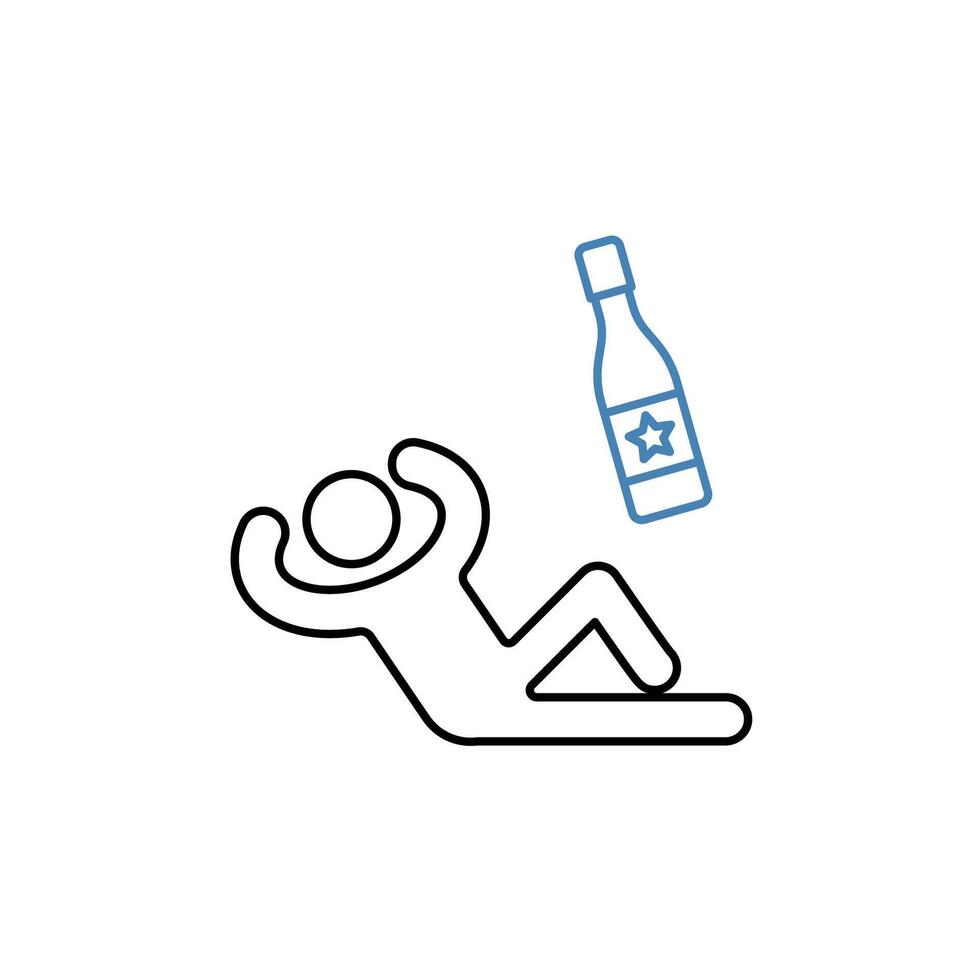 alcoholismo concepto línea icono. sencillo elemento ilustración. alcoholismo concepto contorno símbolo diseño. vector