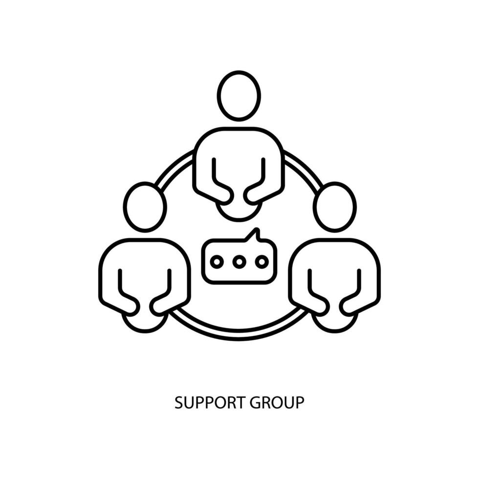 support group concept line icon. Simple element illustration. support group concept outline symbol design. vector