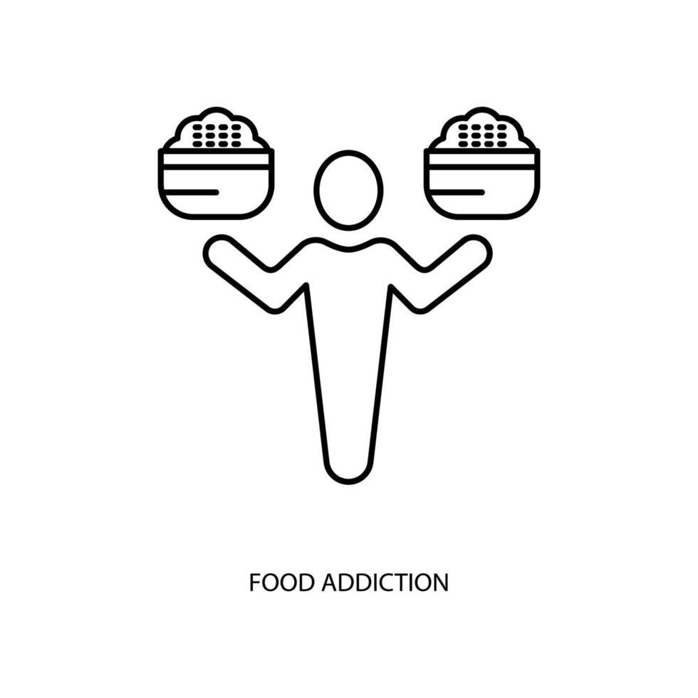 food addiction concept line icon. Simple element illustration. food addiction concept outline symbol design. vector