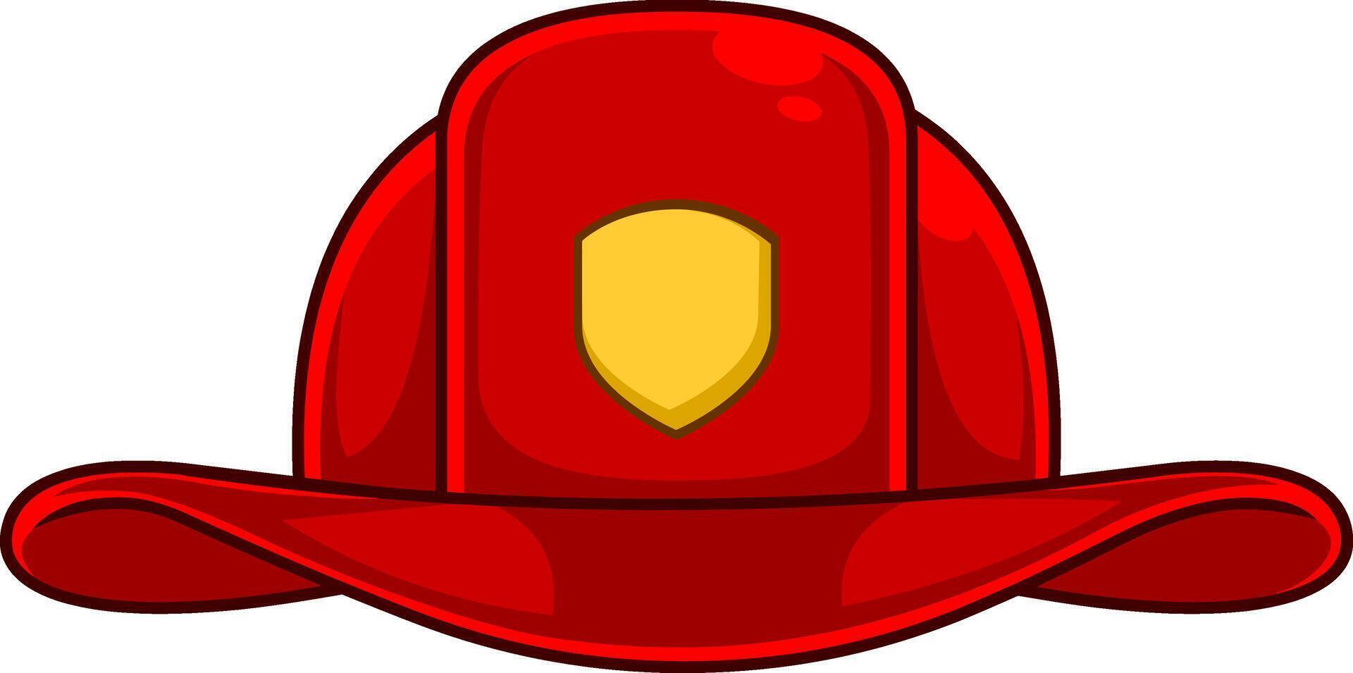 Cartoon Red Firefighter Helmet vector