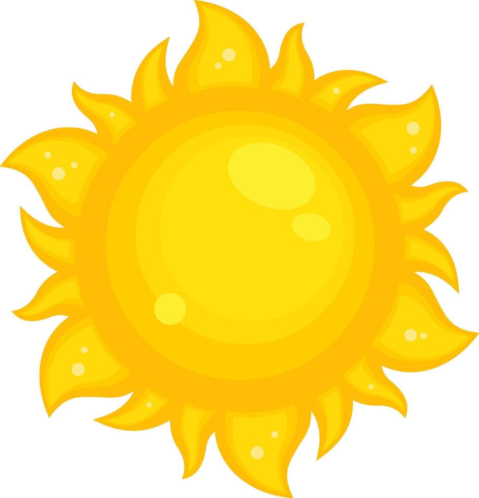 Yellow Sun Icon. Flat Design vector