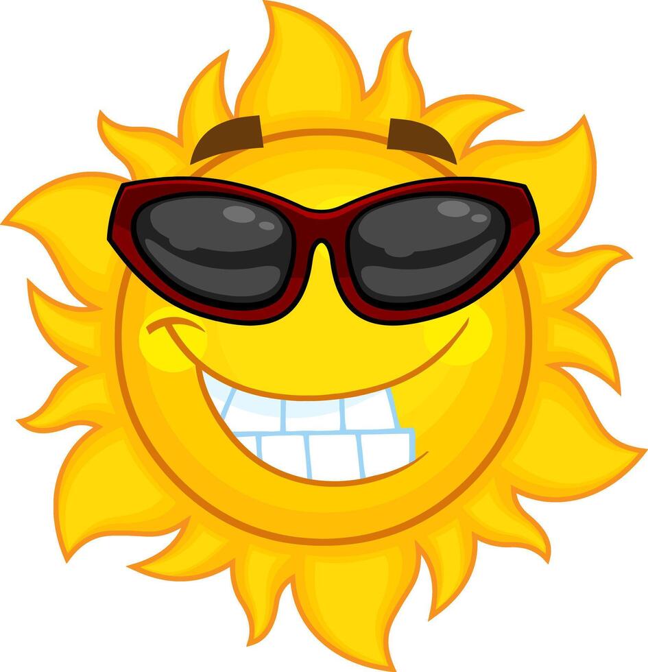sonriente Dom dibujos animados personaje con Gafas de sol vector