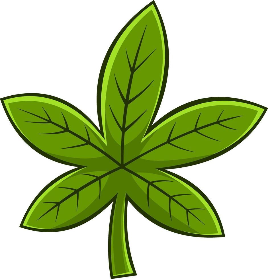 Cartoon Green Leaf Fresh Organic Plant vector