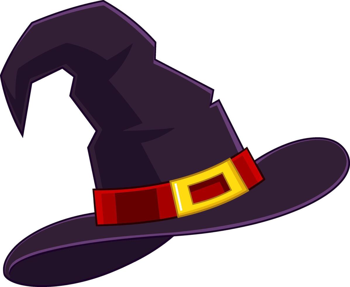 Cartoon Purple Witch Hat vector