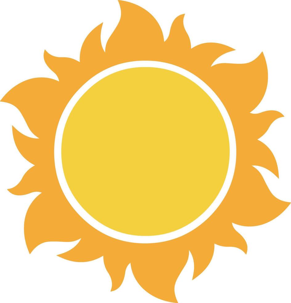 Yellow Sun Icon. Flat Design Illustration vector