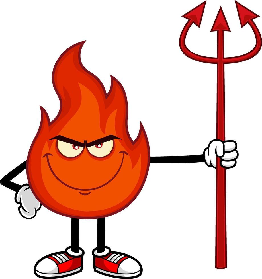 Deviled Fire Cartoon Character vector