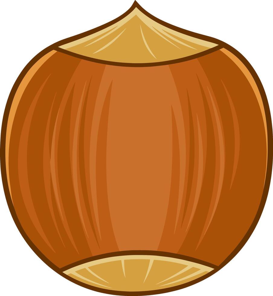 Cartoon Hazelnut. Hand Drawn Illustration vector