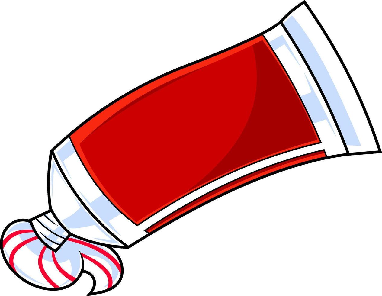 Cartoon Toothpaste Tube With Squeezed Out A Paste vector