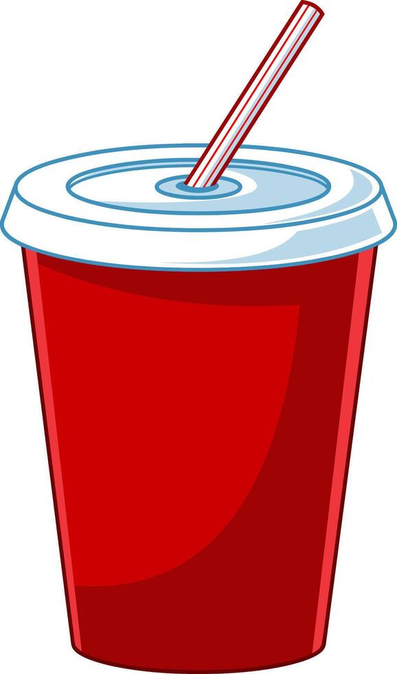 Cartoon Soft Drink Plastic Cup With Straw vector