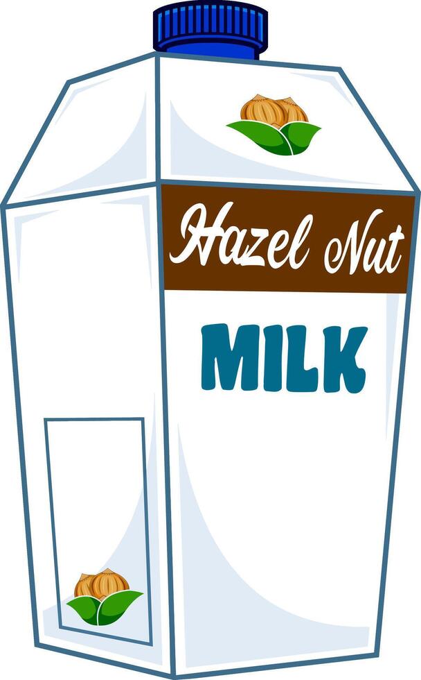 Cartoon Hazelnut Milk Carton Box vector