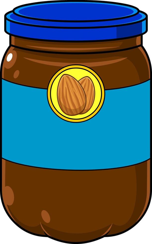Cartoon Almond Butter Jar With Blank Sign vector