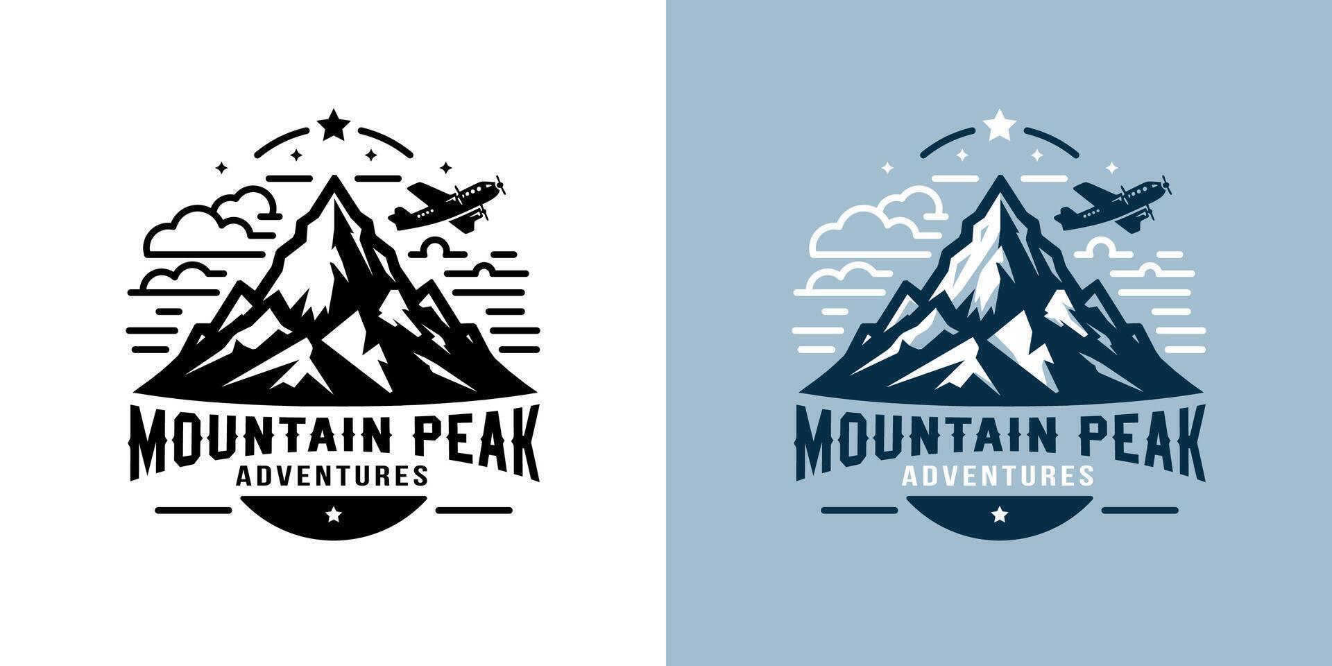 Retro Mountain Badge. Logo for Travel Agencies, Outdoor Companies, Hiking Trips. Emblem for Branding on Backpacks, Mugs, and Souvenirs, Inspiring Hiking vector