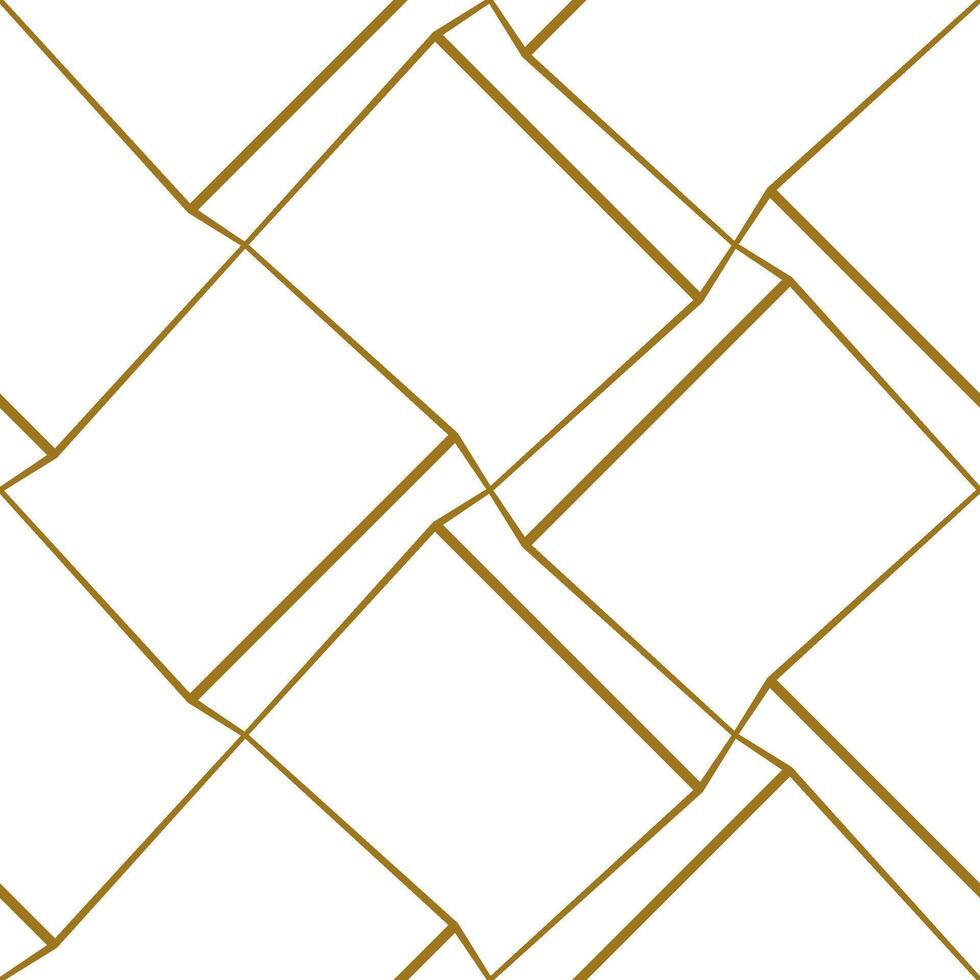 Geometric seamless pattern with thin golden lines on white background. illustration for wallpapers, textile, fabric, wrapping paper, backgrounds. vector