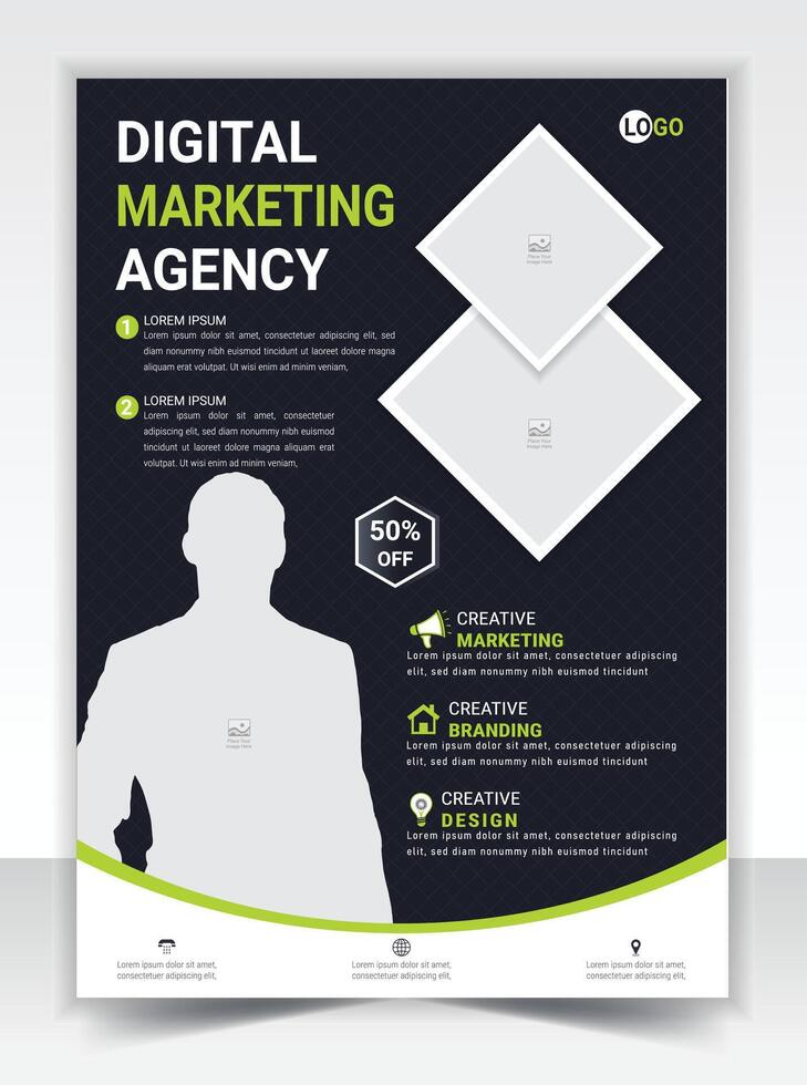 Digital marketing agency flyer template vector