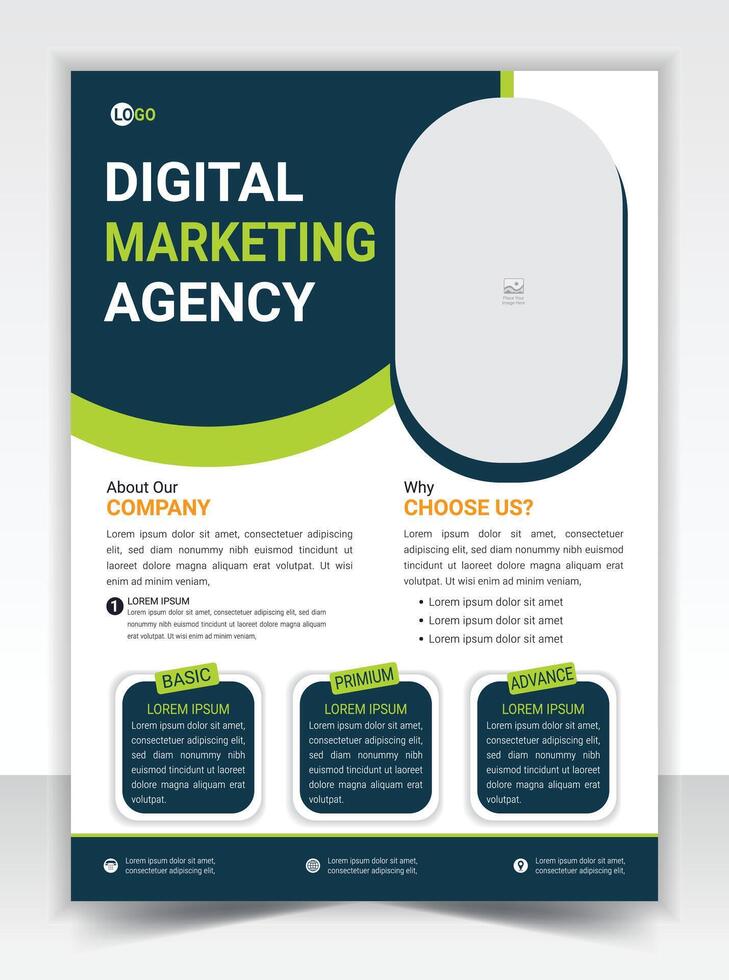 Digital marketing agency flyer template vector