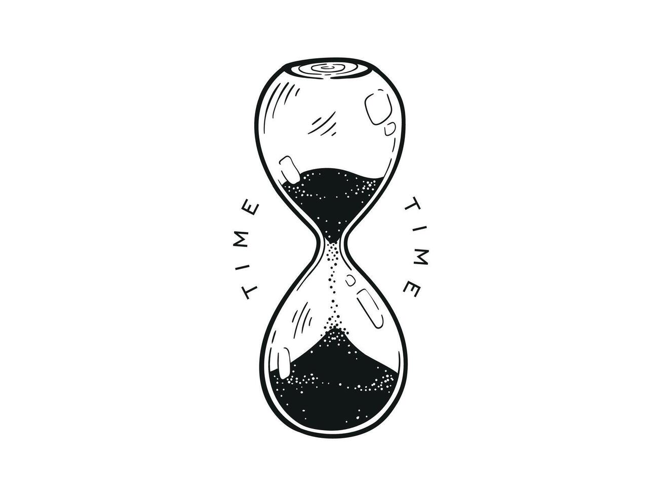 reloj de arena ilustración para fecha límite hora cuenta regresiva dibujo a no debilitante hora utilizando arena vaso Clásico concepto vector