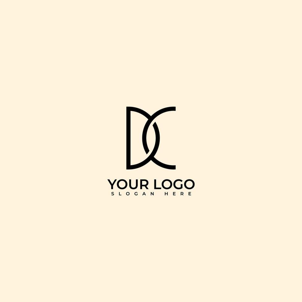 Monogram initials letter D C or dc modern logo vector