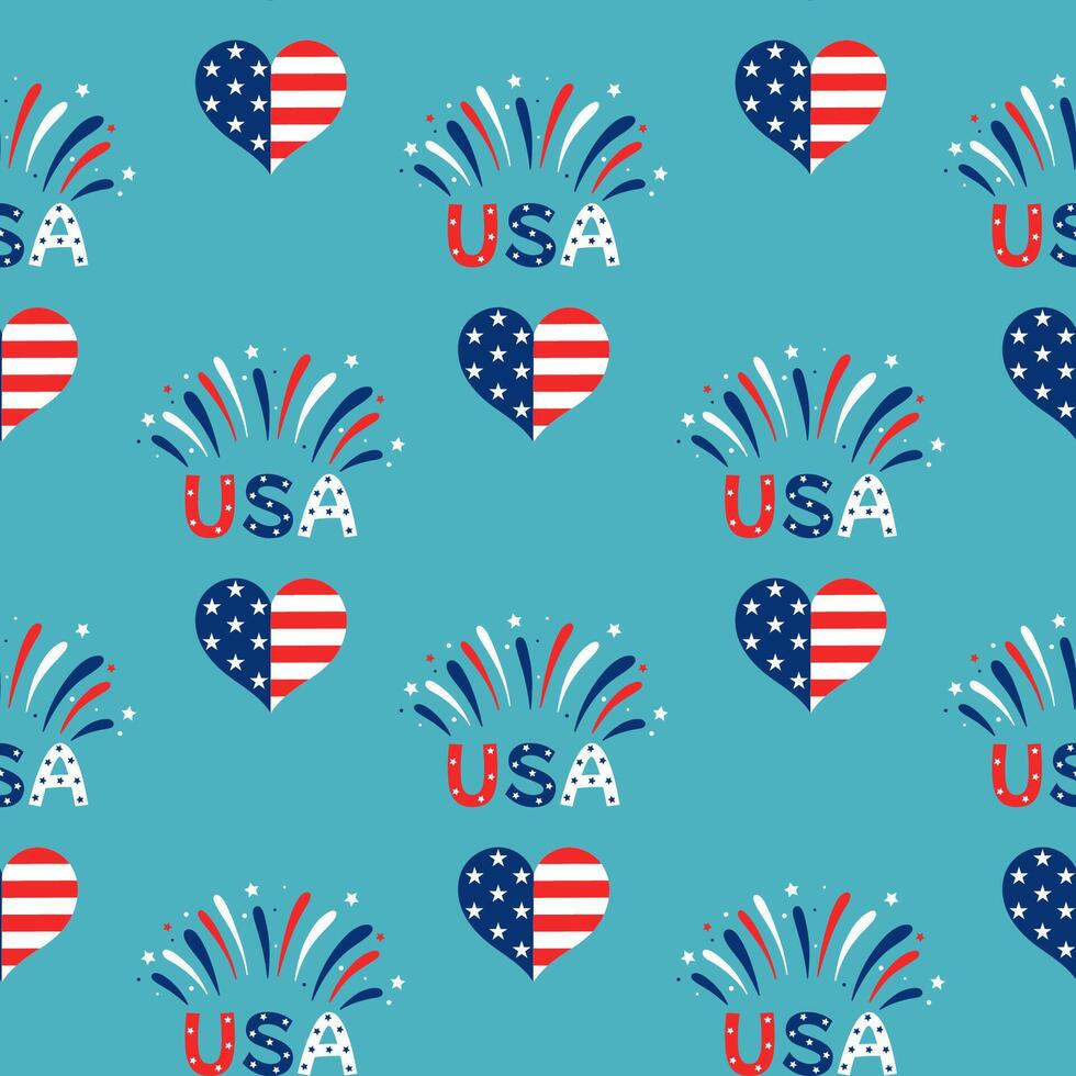 Seamless pattern for the 4th of July celebration. graphics. vector