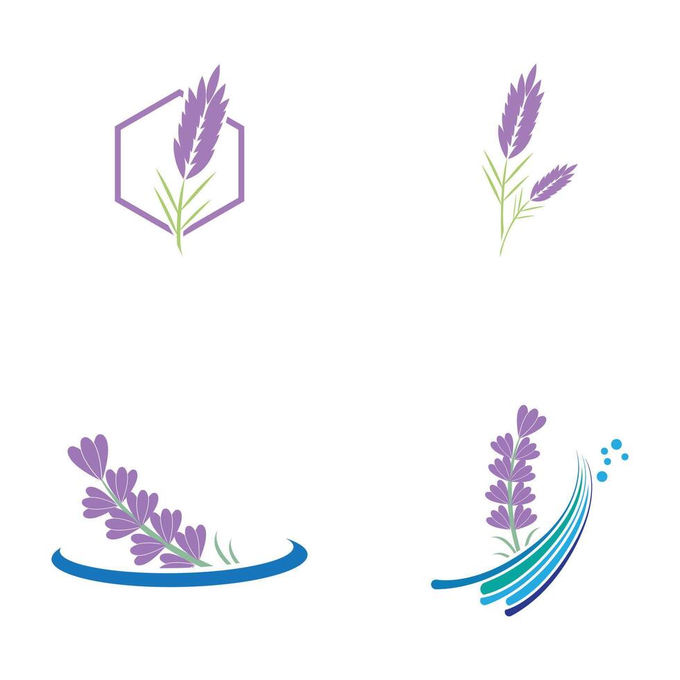 set Lavender Logo Template vector