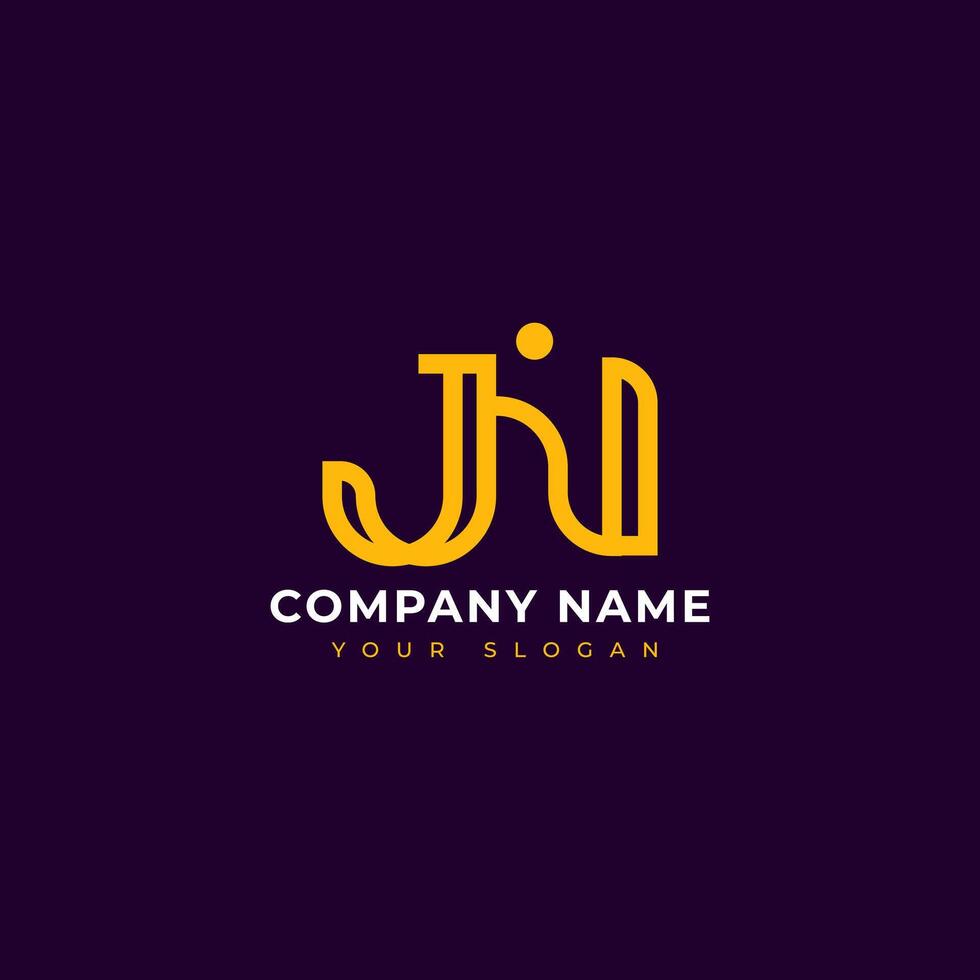 Modern Letter jn logo design template vector