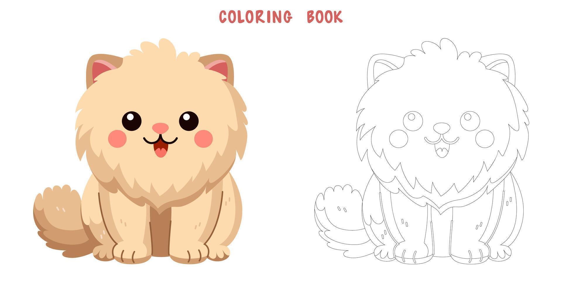 colorante libro de blanco gato vector