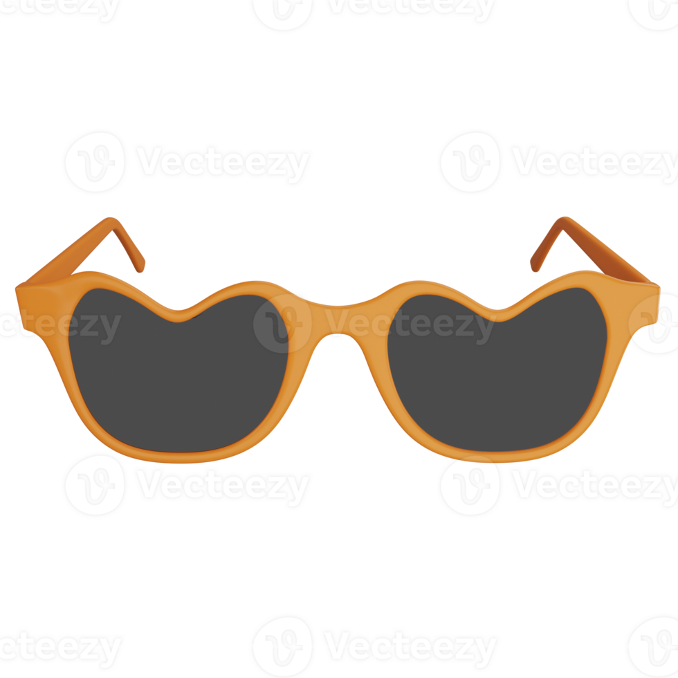 Sunglasses clipart flat design icon isolated on transparent background, 3D render Summer and beach concept png