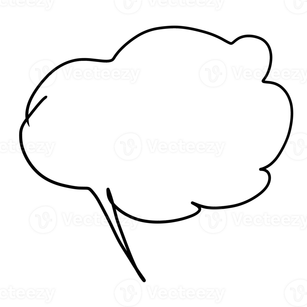 bubble text frame text transparent template design, comment icon element black hand draw design png