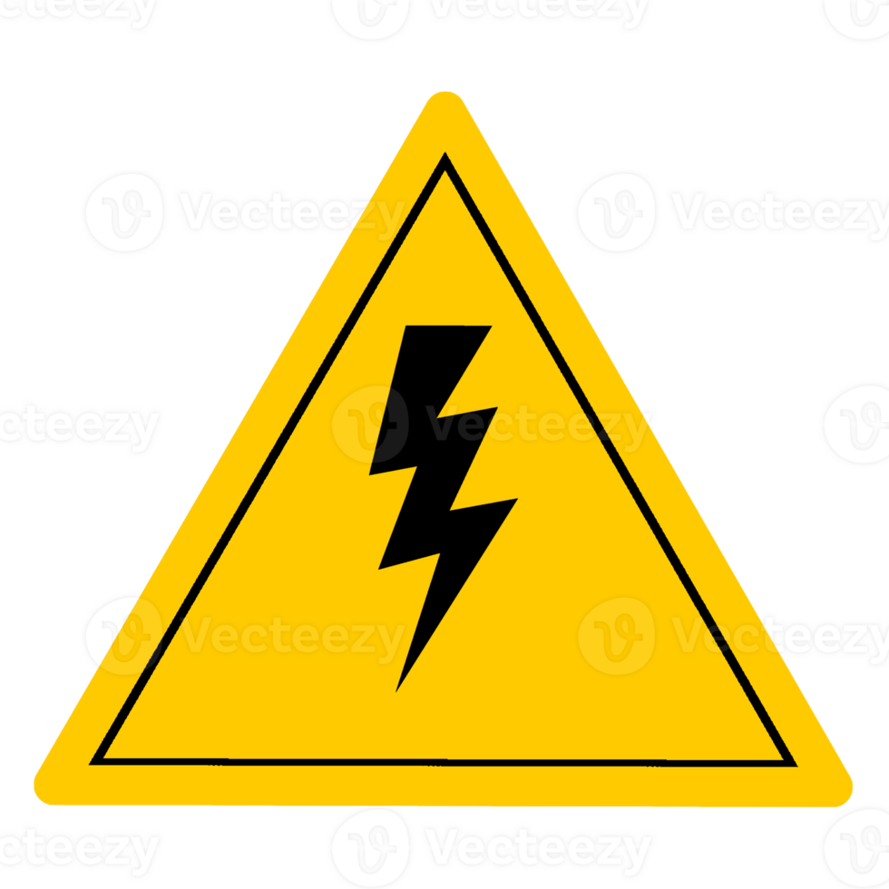 voltage sign lightning bolt element transparent file, electrical icon set design template file png