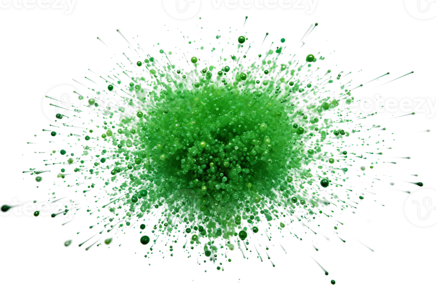 Green Glitter Explosion on a transparent background. png