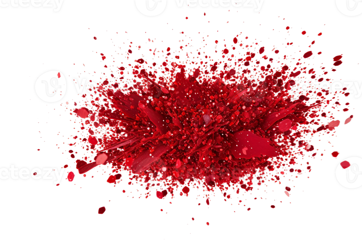 Ruby Red Glitter Explosion on a transparent background. png