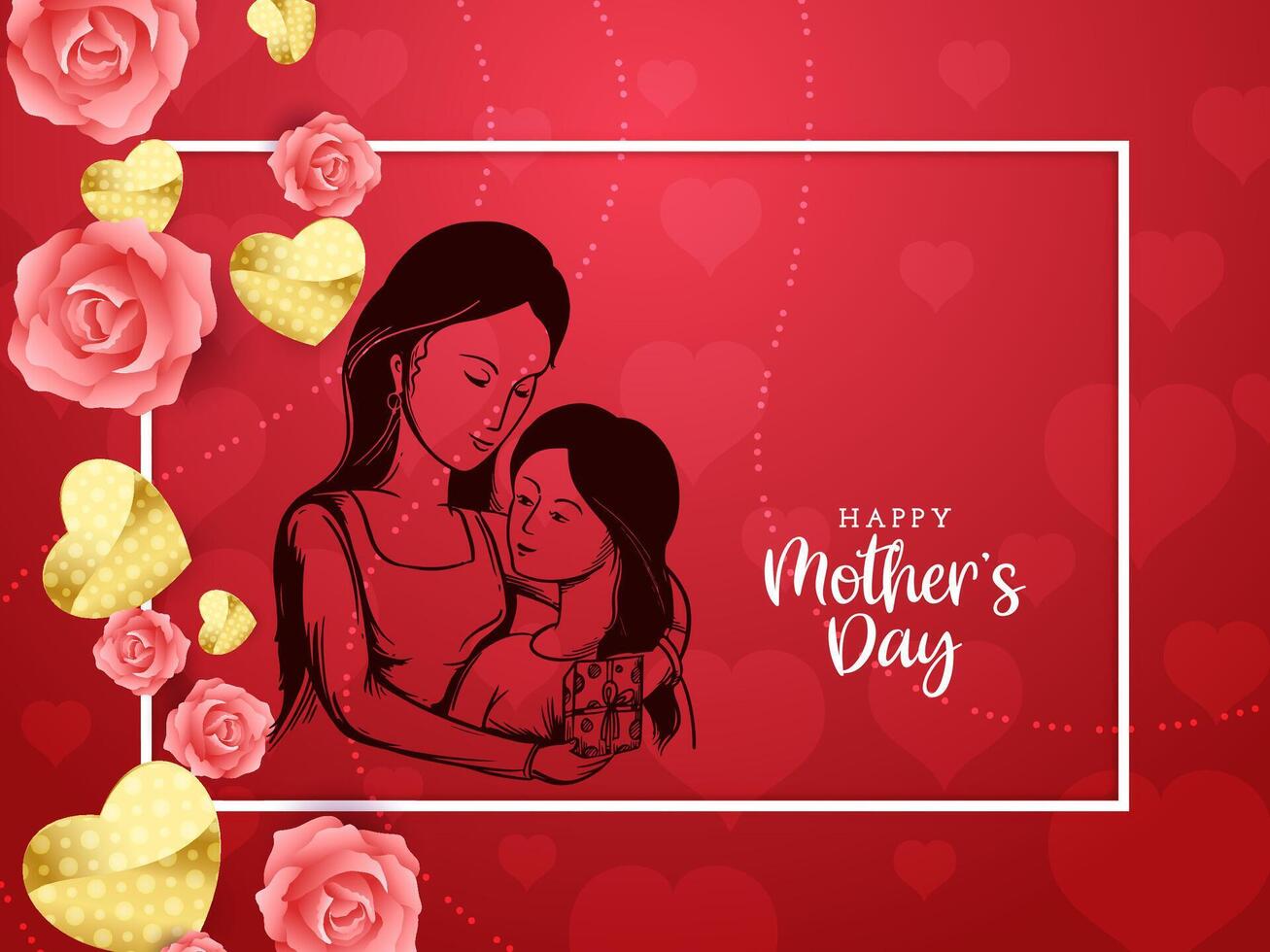 Abstract Happy Mother's day celebration greeting card design vector