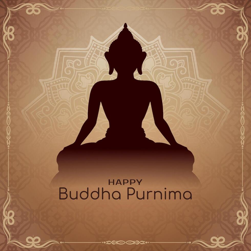 Elegant Happy Buddha Purnima Indian festival background vector