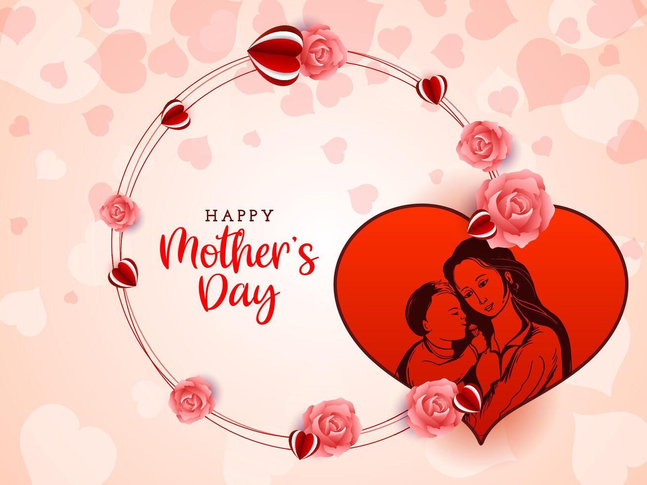 Lovely Happy Mother's day celebration greeting background vector