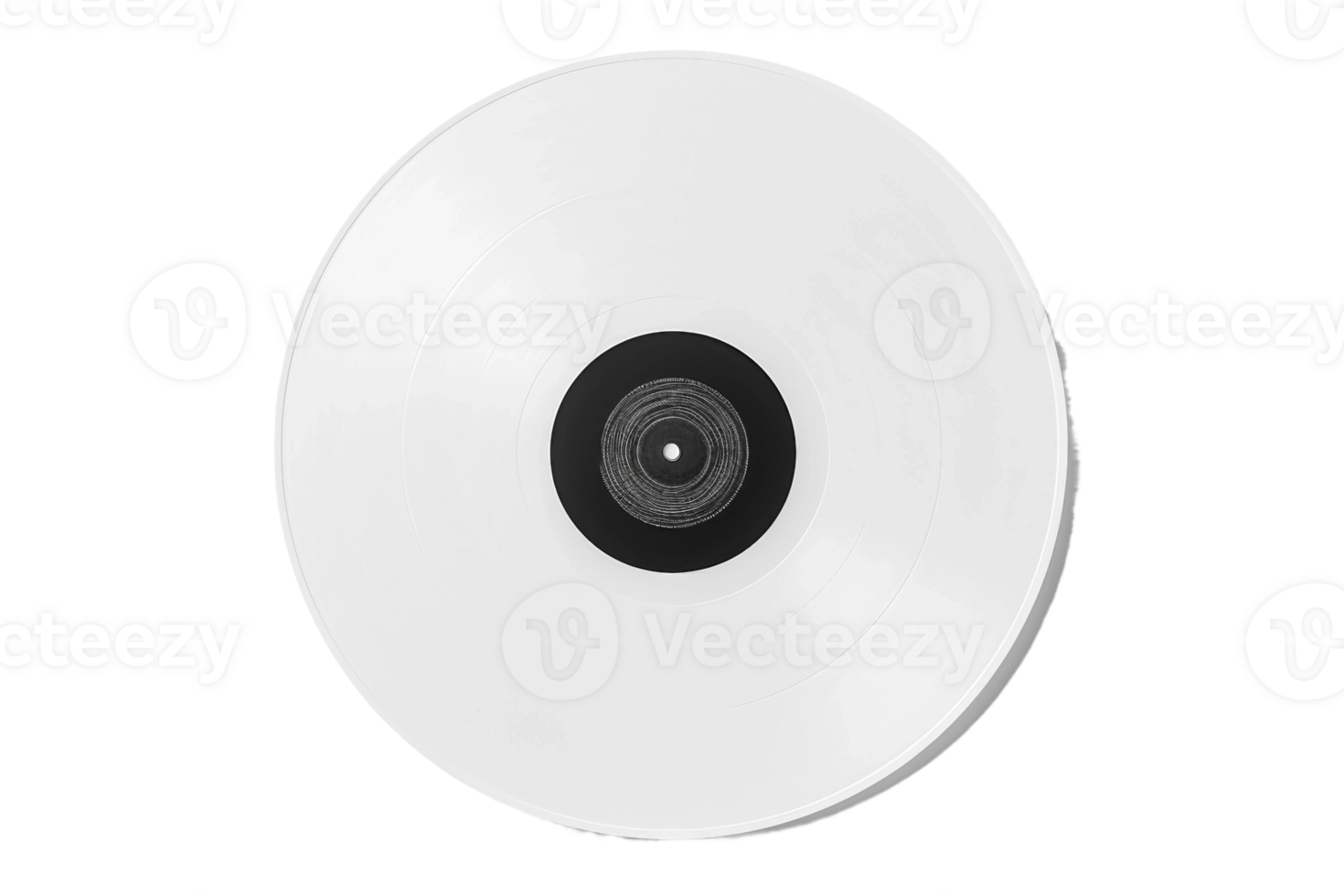 Blank Vinyl Record Mockup on transparent background. png