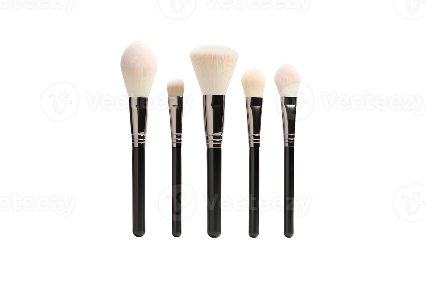 Blank Makeup Brush Set Mockup on transparent background. png