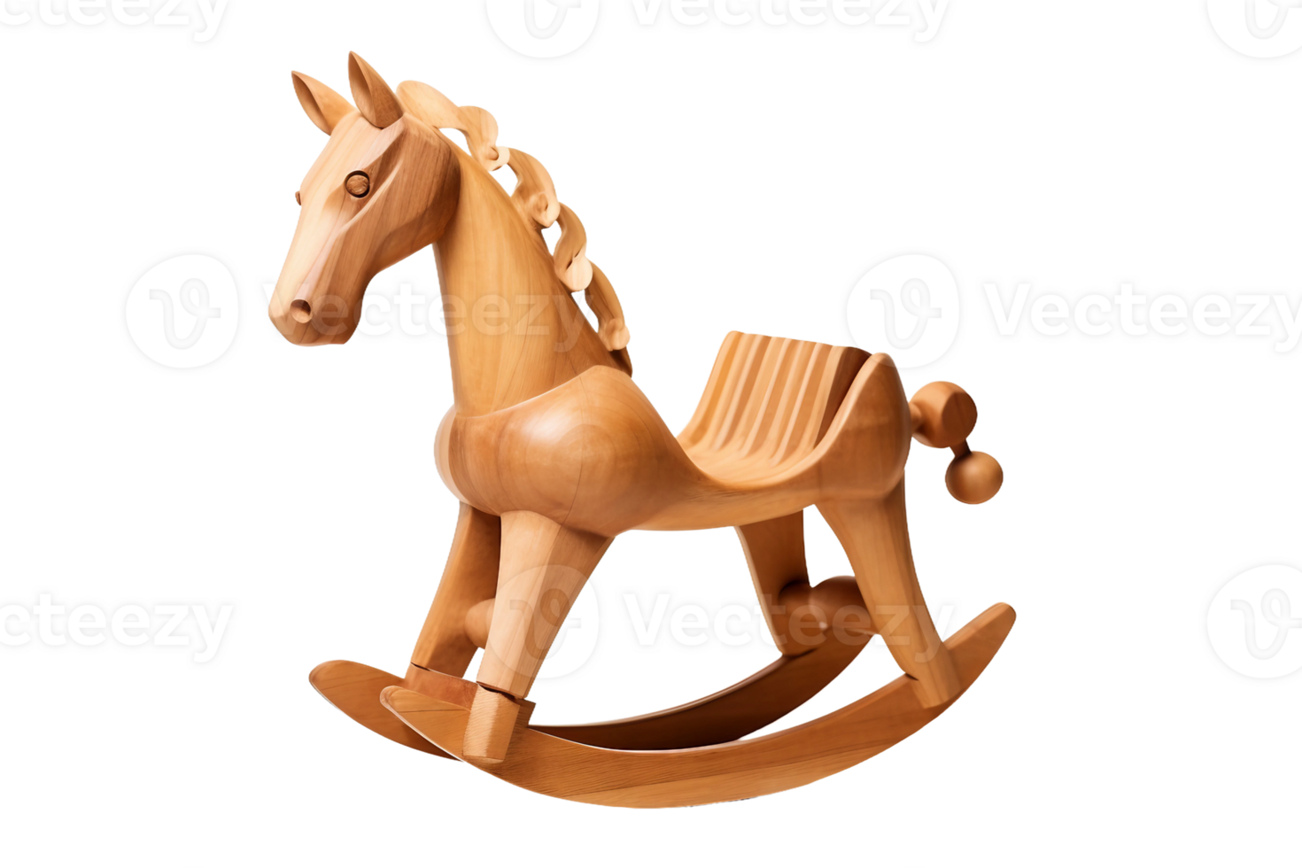 Wooden Rocking Horse on transparent background. png