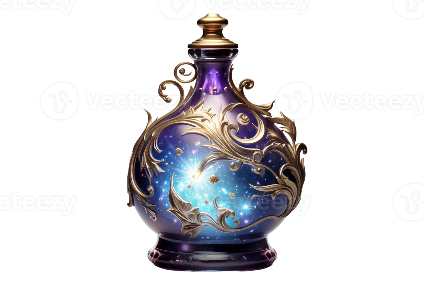 Moonlight Elixir Potion Bottle on transparent background. png
