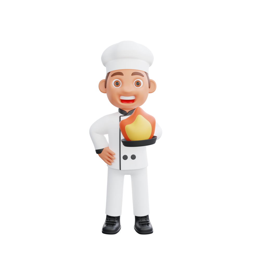 3d ilustração do uma chefe de cozinha desenho animado personagem Projeto png