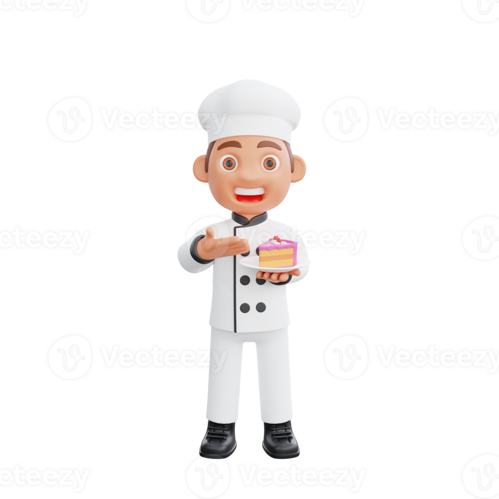 3D illustration of a chef cartoon character design png